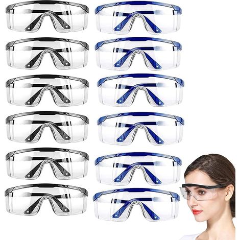 12 Pièces Lunette de Protection Travail Branches Réglables Lunettes (1/5)