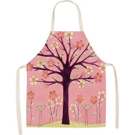 Tablier De Cuisine - Motif Plante Dessin Animé - Imperméable Et Résistant - Pour Cuisson Et Pâtisserie - 1 Pièce (1/2)