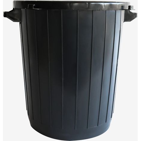 Poubelle ronde 80 L sans couvercle - noir - Gilac