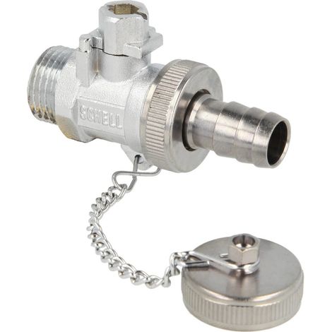 Robinet à bille F+E SCHELL 1/2’’ nickelé avec bouchon mat chromé