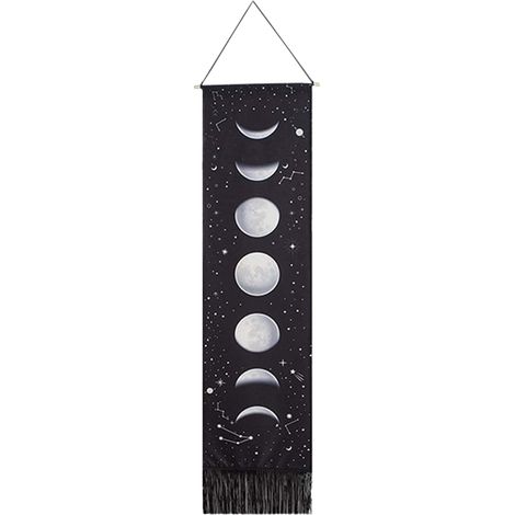 Tapestry Lune - Motif Phase Lunaire - Décoration Murale Bohème pour Salon Chambre Porte - 150 x 200 cm (1/5)