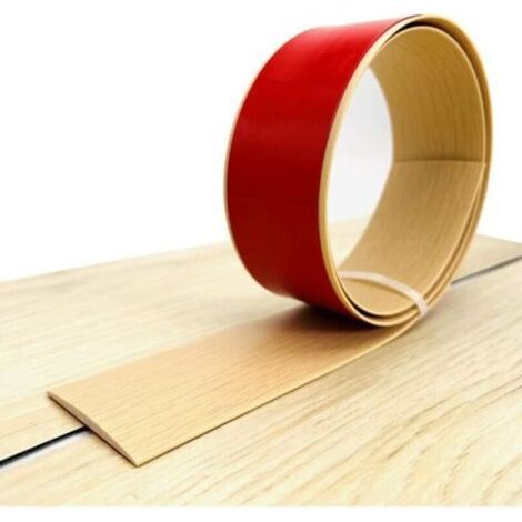 Bande de transition auto-adhésive pour revêtement de sol, bande de bord lisse pour revêtement de sol composite, 5 cm de large (1 mètre, beige).