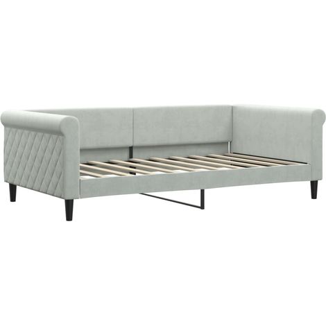 Sofá cama de tela gris claro 100x190 cm vidaXL (1/5)