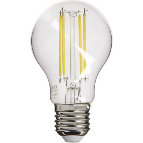 Ampolla LED a filamento A60 E27 da 7,5 W (equivalente a 60 W), luce bianca neutra 4000 K, risparmio energetico, senza mercurio, dimmerabile (a seconda del modello), ideale per lampadari e applique.