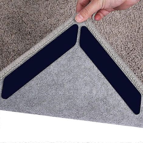 Autocollant antidérapant pour tapis, adhésif de fixation pour tapis de sol, coin de tapis amélioré, 16 pièces (1/5)
