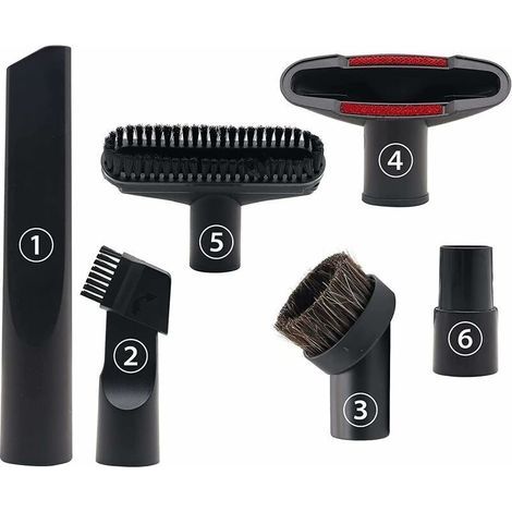 Juego de 6 accesorios para aspiradora, apto para boquillas de 32 mm y 35 mm, compatible con boquillas de aspiradoras Karcher, Rowenta, Hoover, Xoiture, Bosch y Miele. (1/5)