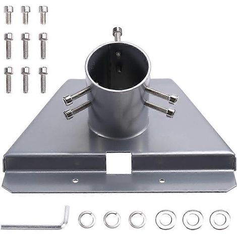 Plaque de montage pour toit, embase de mât, embase d'antenne satellite, embase murale, adaptateur pour tube satellite, base de support - JBMEDIA (1/4)