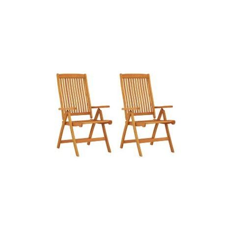 Chaises de jardin pliables lot de 2 Bois d'eucalyptus massif (1/5)