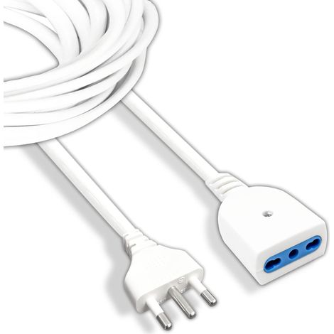 V-TAC Prolunga Elettrica da 5 METRI con Presa 10/16A Bipasso - Prolunga Cavo Elettrico per Casa, Ufficio, Negozio, Lavoro - Super Resistente - Spina 16A, Bianco (1/5)