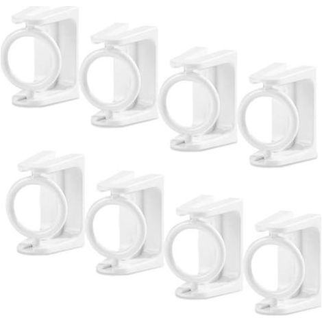 Support de tringle à rideau adhésif rotatif 360°, fixation sans perçage, angles d'installation multiples, support annulaire auto-adhésif pour rideaux (1/5)