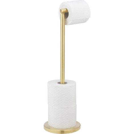 Wenko Soporte de papel higiénico moderno dorado acero inoxidable