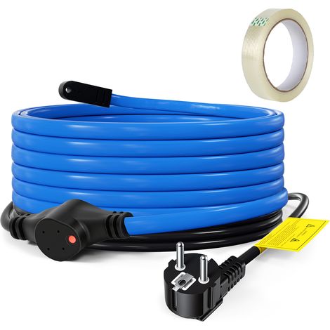 TolleTour 6m 150W Cavo di riscaldamento Cavo antigelo autoregolante per tubi con termostato, spie luminose e nastro adesivo da 10m IP68 (1/5)