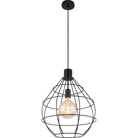 Globo Edwin Suspension à cadre métallique noire, 1 ampoule E27