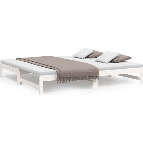 Maison Exclusive - Dormeuse Estraibile Bianca 2x(80x200) cm Legno Massello di Pino