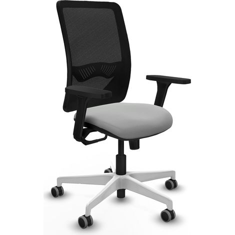 Silla de oficina piqueras y crespo ergonómica negro tela cuero (1/2)