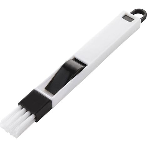 Brosse de nettoyage pour rainures de fenêtre, fente de clavier, brosse multifonction avec pelle à poussière amovible pour salle