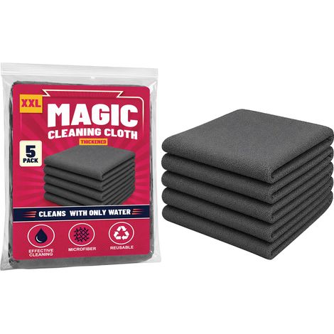 Chiffon de nettoyage exceptionnel, chiffon dégraissant multi-usages pour la maison et la cuisine, utilisable à sec ou humide, facile à laver, doux et non pelucheux. Lot de 5. (1/5)