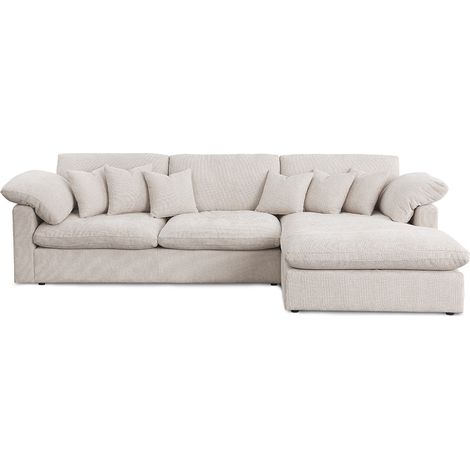 Sofa Chaise Longue Abbi 300cm, Beige, Chaise Derecho (1/5)