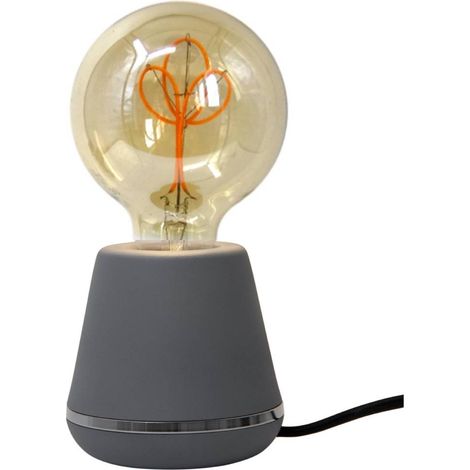 Lampe de chevet moderne Yella en métal gris et ampoule LED (1/3)