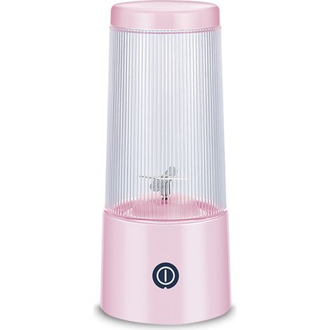 Mixeur portable avec quatre lames, gobelet de 350 ml, mélangeur de fruits amovible, rechargeable par USB, idéal pour le sport, les voyages et les activités de plein air. (1/3)