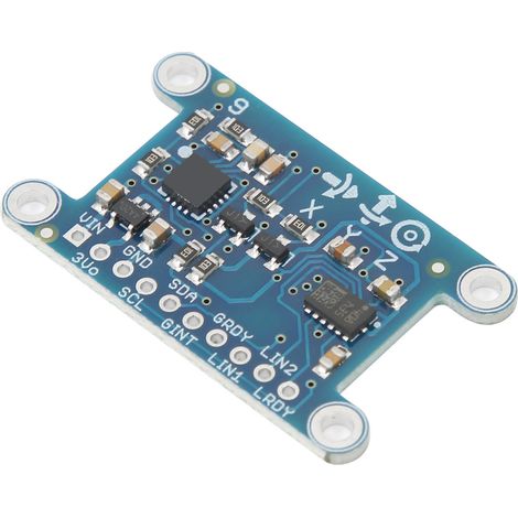 9-DOF-Sensormodul mit Pins, 3-Achsen-Gyroskop, Beschleunigungs- und Magnetfeldsensor, 35 V (1/5)