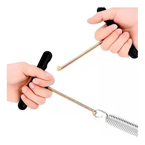 Herramienta para muelles de trampolín - Gancho de metal - Para tienda de campaña - Para trampolín - Accesorio para trampolín - Herramienta manual para acampar y saltar (1/5)