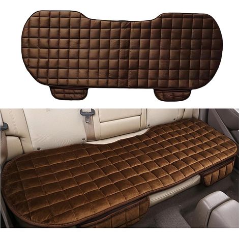 Coussin Banquette Arrière - 1 Pièce - Peluche Douce - Protection Siège Universel - Voiture Particulier - 133x49cm Café (1/5)