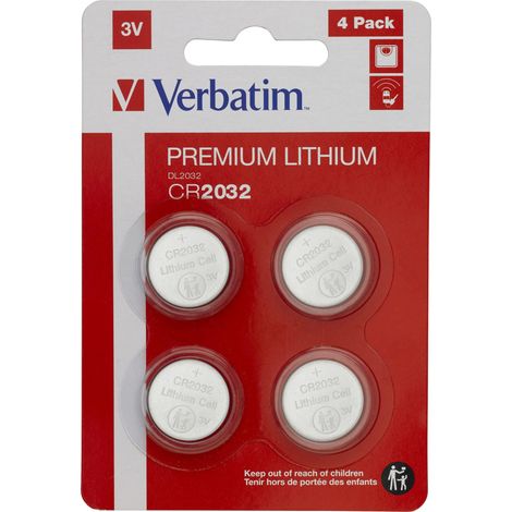 Verbatim Lithiumbatterie CR2032 3V 4, 49533