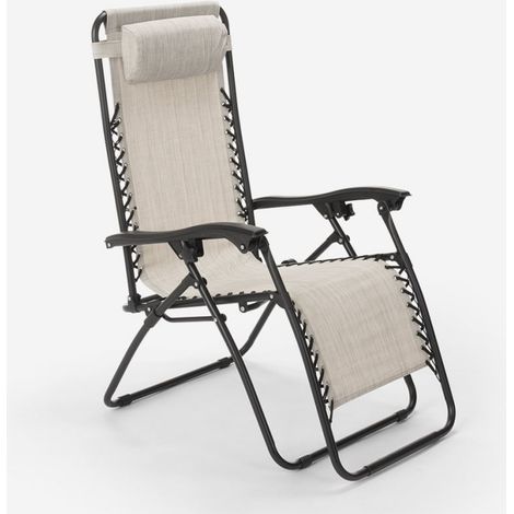 Sedia sdraio spiaggia giardino pieghevole multiposizione Emily Zero Gravity - Grigio