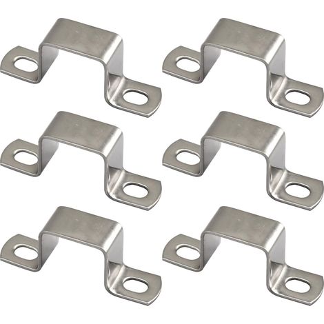 Satz mit 6 quadratischen U-förmigen Schlauchschellen aus Edelstahl 304, 40 mm x 40 mm