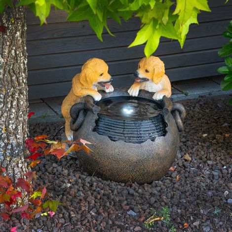 esotec Solarbrunnen Hunde-Welpen Milo & Buddy Komplettset outdoor 101333