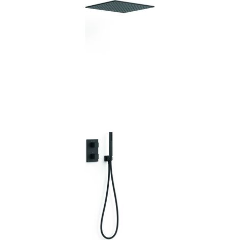 Kit robinet thermostatique encastré 2 voies pour douche Therm-box Noir mat - TRES 00635005NM