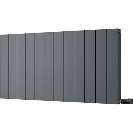Thetford - Anthracite Horizontal Electric Radiator Double Panel H600mm x W1124mm Smooth 1200w Thermostatic WIFI