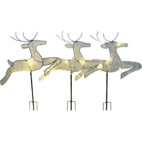 3 Lights Outdoor Decoration Christmas Light Decorations 2D Family Reindeer Outdoor Lawn Garden Light (1/4)