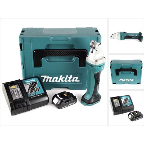 Makita DJS 161 RY1J 18 V Li-Ion Akku Blechschere im Makpac + 1 x 1,5 Ah Akku + Ladegerät