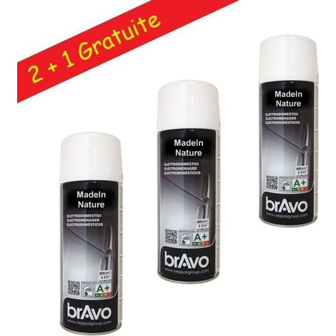 Lot Aérosol Peinture, Bombe en Spray de 400 ml, Spécial Electroménager - Blanc - Lot de 3. (1/5)