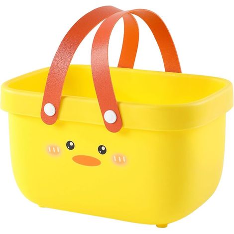 Bathroom Basket with Handle Ventilated Plastic Storage