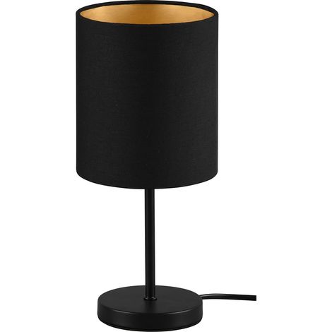JERRY LAMPADA DA TAVOLO METALLO NERO E PARALUME NERO E ORO H. 28,5CM 1 LUCE ATTACCO E14 (1/5)