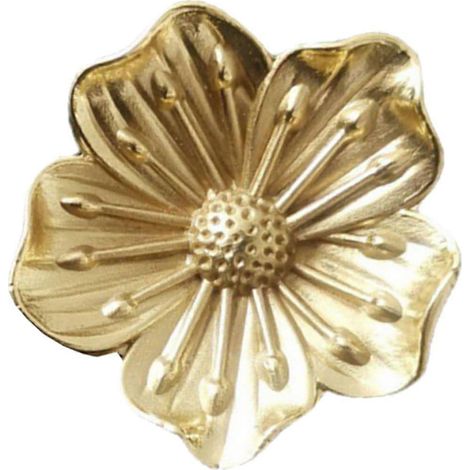 Vintage-Schranktürknöpfe aus Messing mit floralem Muster, Retro-Schubladengriffe, goldfarben, für Schränke und Kommoden (1/4)