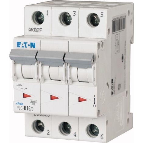 Interruttore di sovracorrente 6kA PL6-B16/3