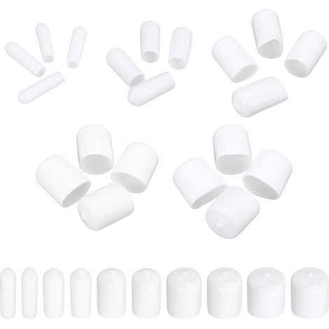 50Pcs Embout Caoutchouc 3mm 6mm 12.5mm 19mm 25mm Cache Vis Blanc Protection de Vis pour Boulon, Tuyau de Plomberie (1/5)