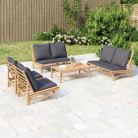 Gartenmöbel vidaxl 5 pcs lounge set modulares Design Bambus