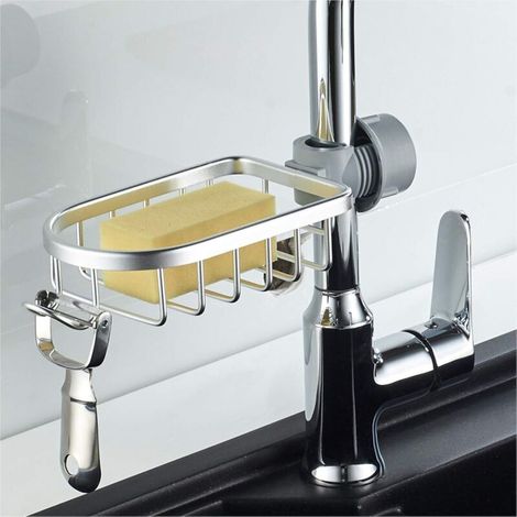 Hanging Soap Dish with Hook, Storage Rack for Bathroom and Kitchen, No Drilling Required, Aluminum (1/5)