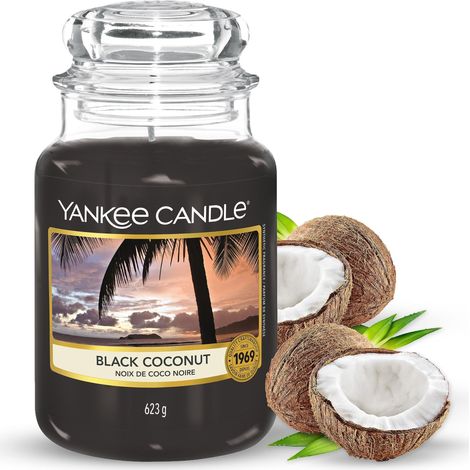 Yankee Candle Candela profumata in giara grande Noce di cocco nera Durata Fino a 150 Ore Regali per donne (1/5)