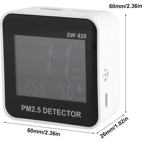 Moniteur de qualité de l'air numérique LED SNDWAY, détecteur de PM2.5, thermomètre et hygromètre (1/5)