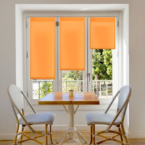 Blindecor Aure Tenda a rullo traslucida tinta unita senza perforazione - Arancia, 67 x 180 cm (Larghezza x Altezza) Dimensioni del tessuto 64 x 175 cm Tende per interni senza attrezzi (1/5)