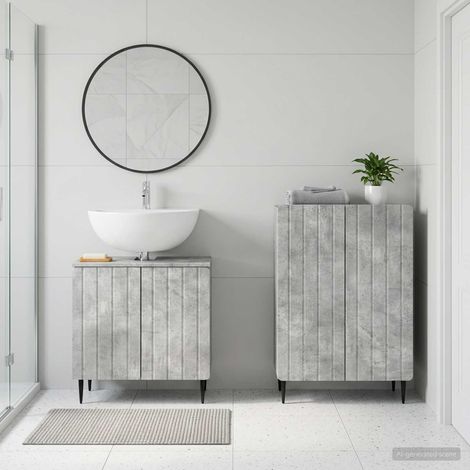 Beyamis Ensemble de 2 meubles de salle de bain Gris Béton (1/5)