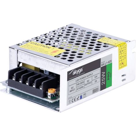 Alimentatore modulare LED Akyga AK-L1-025 da 25W 12V 2A con commutazione interna per strisce LED. (1/3)