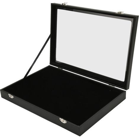 Vitrine für Militärmedaillen – Staubdichtes Glas – Holzverbundwerkstoff und Kunstleder – 35 x 24 x 5 cm (1/5)