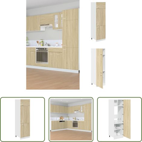 Küchenregal - Kühlumbauschrank Lyon Sonoma-Eiche 60x57x207 cm Holzwerkstoff (1/5)